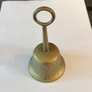 Vintage Etched Brass Hand Bell
